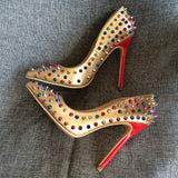 Crystal Spiked Pumps - Slim Wallet Company