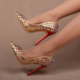 Crystal Spiked Pumps - Slim Wallet Company