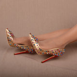 Crystal Spiked Pumps - Slim Wallet Company