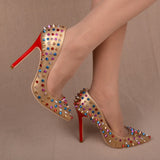 Crystal Spiked Pumps - Slim Wallet Company