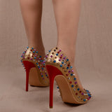Crystal Spiked Pumps - Slim Wallet Company