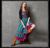Boho Blues Maxi Sundress - Slim Wallet Company