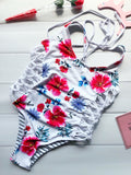 Striking White Flower Lace Bikini - Slim Wallet Company