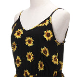 Sunflower Print Jumpsuit Romper - Slim Wallet Company