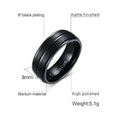 Black Titanium Carbide Men's Jewelry Wedding Bands Classic Ring - Slim Wallet Company