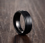 Black Titanium Carbide Men's Jewelry Wedding Bands Classic Ring - Slim Wallet Company
