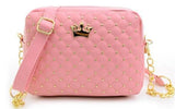 2016 Women Bag Fashion Women Messenger Bags Rivet Chain Shoulder Bag High Quality PU Leather Crossbody Quiled Crown bags - Slim Wallet Company