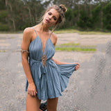 Boho Ruffled Strappy Mini Dress - Slim Wallet Company