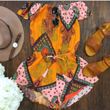 Boho printed jumpsuits off shoulder rompers plus size - Slim Wallet Company