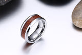 Tungsten Carbide Retro Wood Grain Ring - Slim Wallet Company