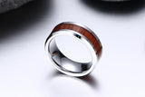 Tungsten Carbide Retro Wood Grain Ring - Slim Wallet Company