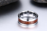 Tungsten Carbide Retro Wood Grain Ring - Slim Wallet Company