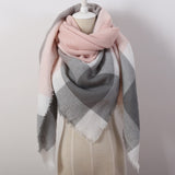 Soft Cashmere Women's Scarf Triangle Fashion Plaid Blanket Pashmina Shawl Warm in Winter Warp Scarves - Slim Wallet Company