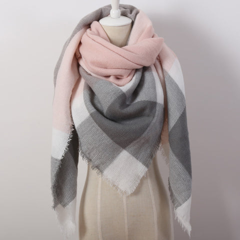 Soft Cashmere Women's Scarf Triangle Fashion Plaid Blanket Pashmina Shawl Warm in Winter Warp Scarves - Slim Wallet Company