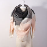 Soft Cashmere Women's Scarf Triangle Fashion Plaid Blanket Pashmina Shawl Warm in Winter Warp Scarves - Slim Wallet Company