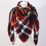 Soft Cashmere Women's Scarf Triangle Fashion Plaid Blanket Pashmina Shawl Warm in Winter Warp Scarves - Slim Wallet Company