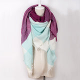 Soft Cashmere Women's Scarf Triangle Fashion Plaid Blanket Pashmina Shawl Warm in Winter Warp Scarves - Slim Wallet Company