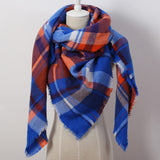 Soft Cashmere Women's Scarf Triangle Fashion Plaid Blanket Pashmina Shawl Warm in Winter Warp Scarves - Slim Wallet Company