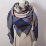 Soft Cashmere Women's Scarf Triangle Fashion Plaid Blanket Pashmina Shawl Warm in Winter Warp Scarves - Slim Wallet Company