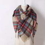 Soft Cashmere Women's Scarf Triangle Fashion Plaid Blanket Pashmina Shawl Warm in Winter Warp Scarves - Slim Wallet Company