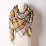 Soft Cashmere Women's Scarf Triangle Fashion Plaid Blanket Pashmina Shawl Warm in Winter Warp Scarves - Slim Wallet Company