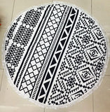 Fashion  Round Beach Towels Large Microfiber Printed Yoga Towel  With Tassel Serviette De Plage Toalla Circle Playa shawl - Slim Wallet Company