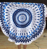 Fashion  Round Beach Towels Large Microfiber Printed Yoga Towel  With Tassel Serviette De Plage Toalla Circle Playa shawl - Slim Wallet Company