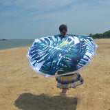 Summer Large Microfiber Printed Round Beach Towels Printed Tassel Knitted 150*150cm Circle Swim Towels - Slim Wallet Company