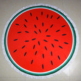 Summer Large Microfiber Printed Round Beach Towels Printed Tassel Knitted 150*150cm Circle Swim Towels - Slim Wallet Company