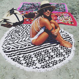 2016 New Round Beach Towel With Tassel Adult Summer Vacation Throw Blanket  59"  Serviette Ronde Toalla Playa Mantas Para Cama - Slim Wallet Company