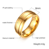 Pure Titanium Gold Plated Ring Matte Finish - Slim Wallet Company