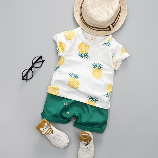 Aloha Pineapple Shorts And Tee - Slim Wallet Company
