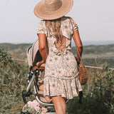Rayon Ruffled Dress - Slim Wallet Company