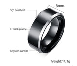 Pure Tungsten Carbide Rings Classical Black Wedding Ring - Slim Wallet Company