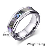 Iridescent Shell Inlayed Tungsten Carbide Ring - Slim Wallet Company