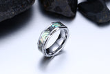 Iridescent Shell Inlayed Tungsten Carbide Ring - Slim Wallet Company