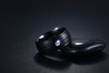 Pure Matte Black Titanium Ring with CZ Stone - Slim Wallet Company