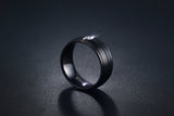 Pure Matte Black Titanium Ring with CZ Stone - Slim Wallet Company