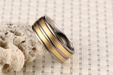 Gold Silver Plated Titanium Carbide Ring - Slim Wallet Company