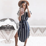 Blue Striped Wonder Dress - Slim Wallet Company