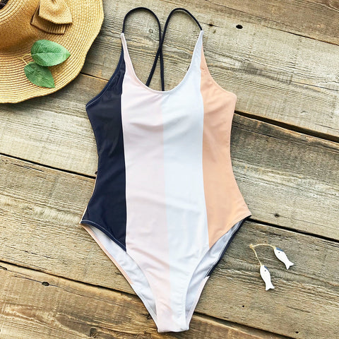 Sporty Stripe Swimsuit - Slim Wallet Company