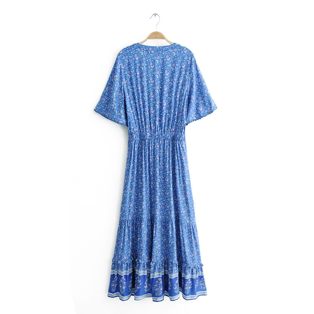 Blue Jungle Dress – Slim Wallet Company