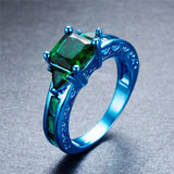 Blue Gold and Earthen Green Zircon Ring - Slim Wallet Company