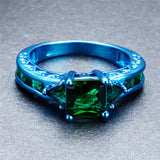 Blue Gold and Earthen Green Zircon Ring - Slim Wallet Company