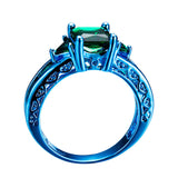 Blue Gold and Earthen Green Zircon Ring - Slim Wallet Company
