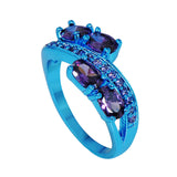 Blue Gold Filled Purple Nectar CZ Ring - Slim Wallet Company