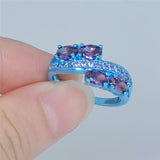 Blue Gold Filled Purple Nectar CZ Ring - Slim Wallet Company