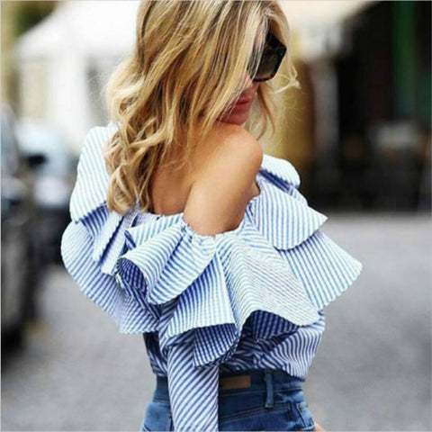 Ruffled Fiesta Blouse - Slim Wallet Company