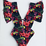 Beach Ruffles Swimsuit - Slim Wallet Company