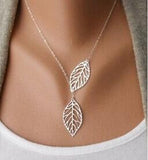 YANA Jewelry 2015 New Gold And Sliver Two Leaf Pendants Necklace Chain multi layer statement necklaces Woman Gift  SALE 50 - Slim Wallet Company